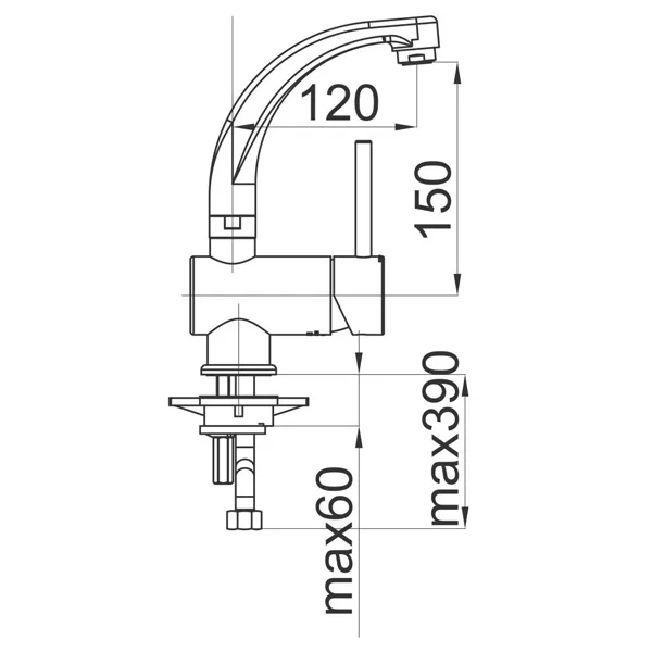 Herz baterija Fresh F15 za umivaonik 00045