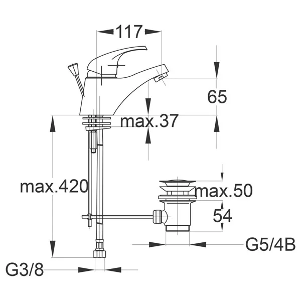 Herz baterija Simpaty S10 za umivaonik, pileta 00082