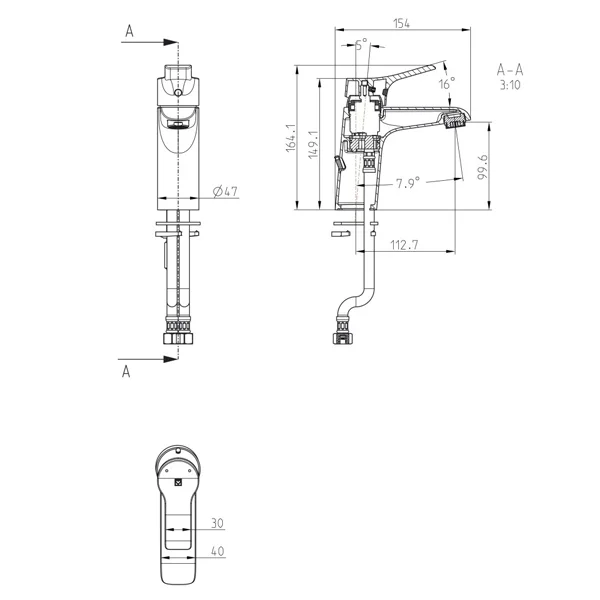 Herz baterija Lino L11 za umivaonik 00095H
