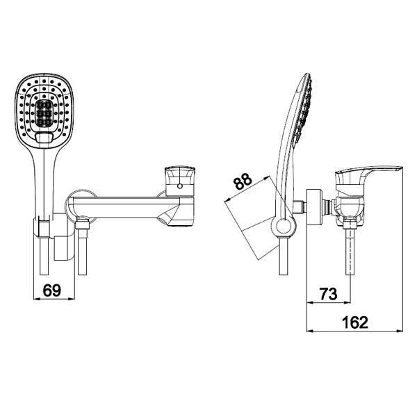 Herz baterija Elite E40 za tuš kadu, tuš ručica, tuš crevo 00486