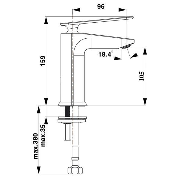 Herz baterija Zen U11 za umivaonik 00077