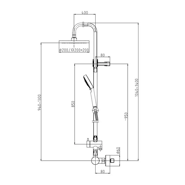 Herz tuš sistem Fresh F151, termostatski 00441