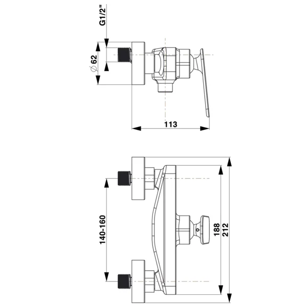 Herz baterija Zen U40 za tuš kadu 00430