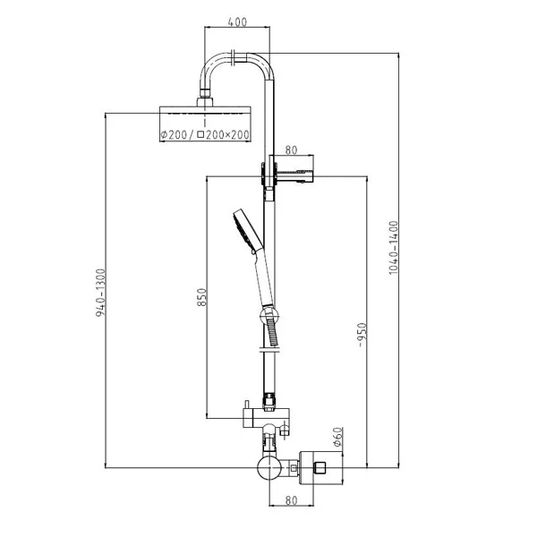 Herz tuš sistem Fresh F150 00444