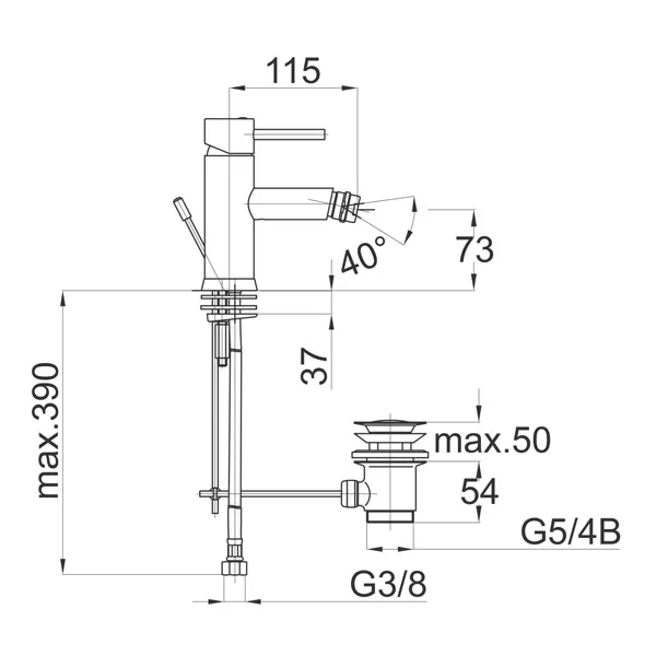 Herz baterija Fresh F50 za bide, pileta 00536