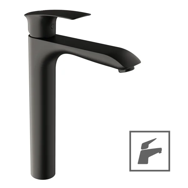 Herz baterija Elite Black E12B za umivaonik, crna, visoka 00089B