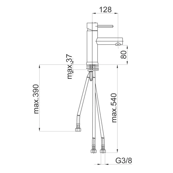 Herz baterija Fresh F11 za umivaonik, 3 cevi, niskopritisna 01036