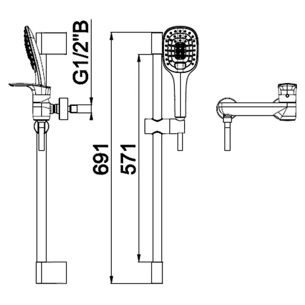 Herz baterija Elite E40 za tuš kadu, tuš ručica, tuš crevo, konzola 00487