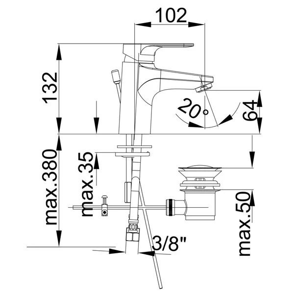 Herz baterija Infinity I10 za umivaonik, pileta 00002