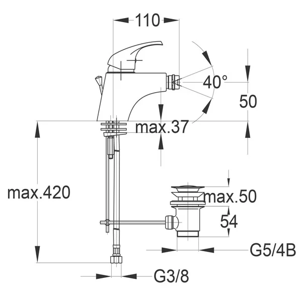 Herz baterija Simpaty S50 za bide, pileta 00582
