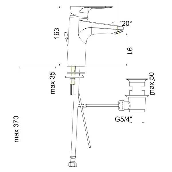 Herz baterija Infinity I12 za umivaonik, visoka, pileta 00012