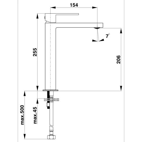 Herz baterija SQ Q12 za umivaonik, visoka 00058