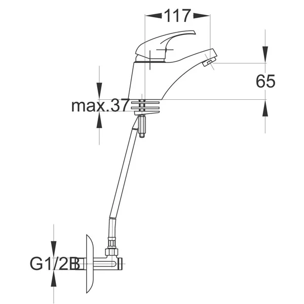 Herz baterija Simpaty S10 za umivaonik, ugaoni ventili 00083