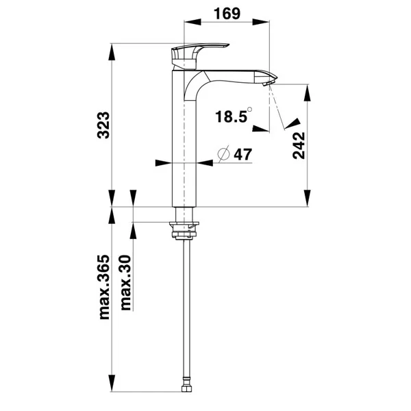 Herz baterija Elite E12 za umivaonik, visoka 00089