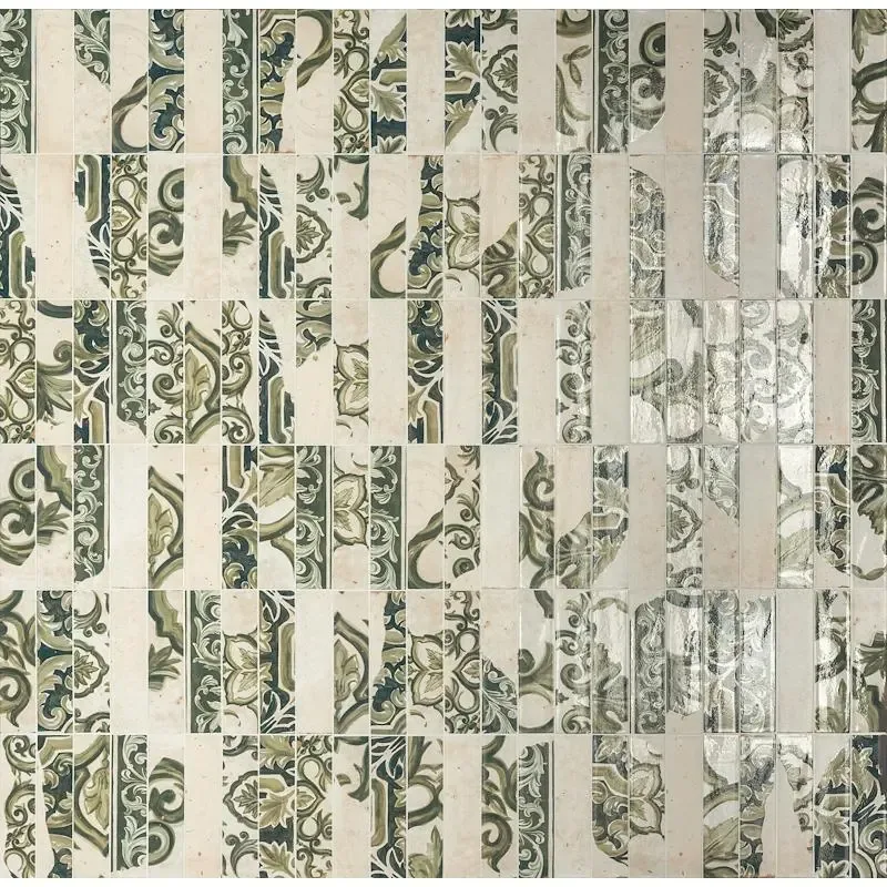 Fregio Verde Maiolica 6x24 J370