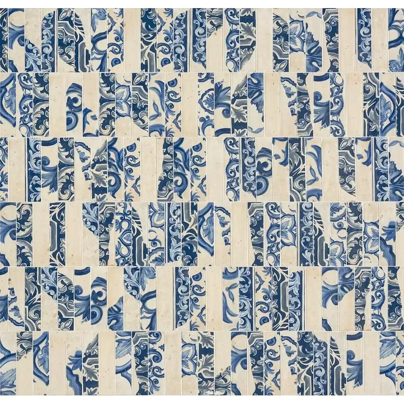 Fregio Blu Maiolica 6x24 J368