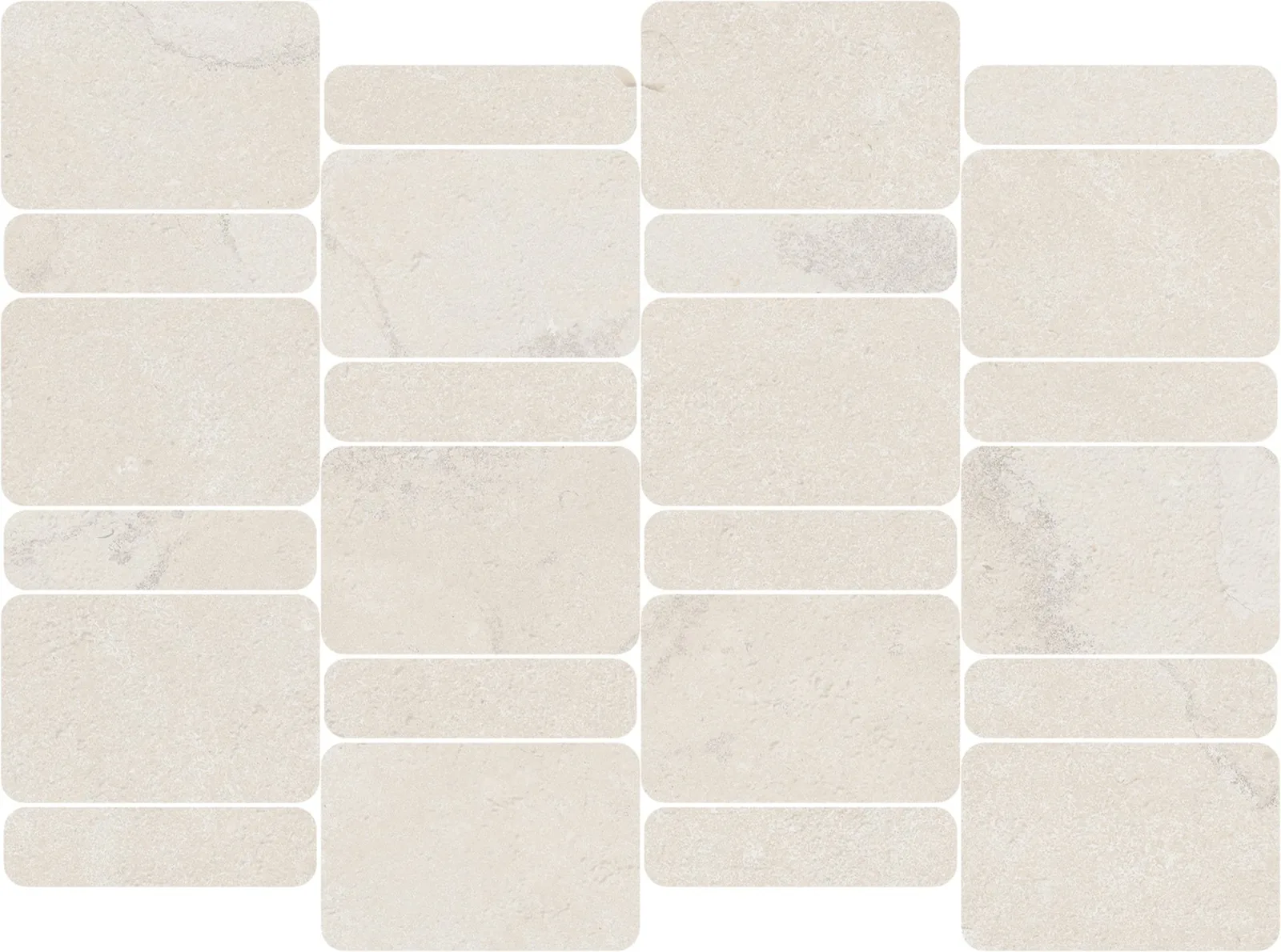 Stoneplay Cliff Bianco Mosaico Domino RT 29x39 RD07