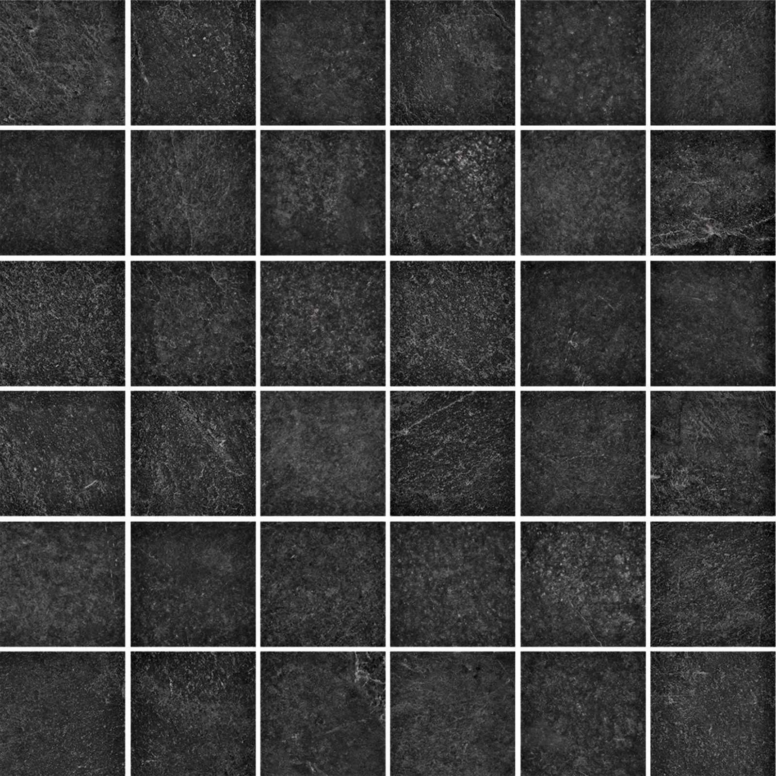 Slate Black Mosaico Tessera 5X5 30x30 R6GZ