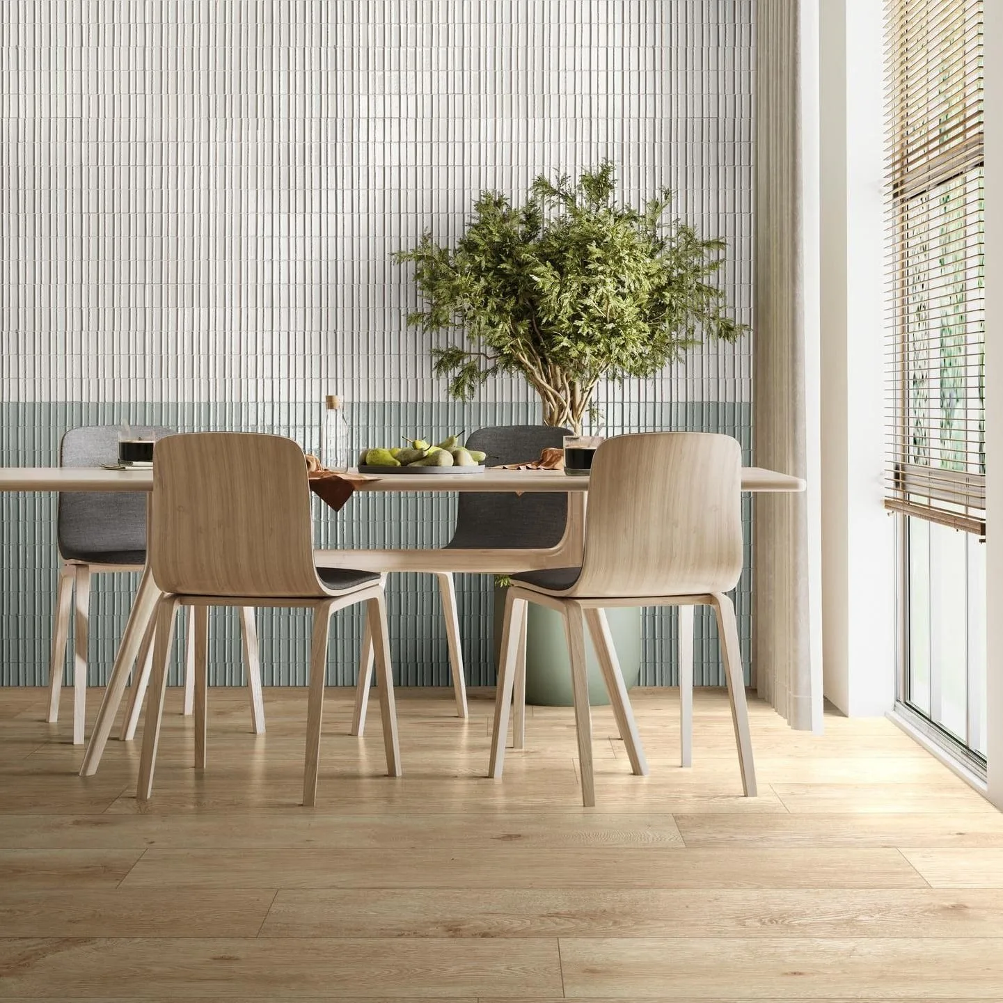 Glacé Turchese Glossy Struttura Rayé 7.5x20 RAEP