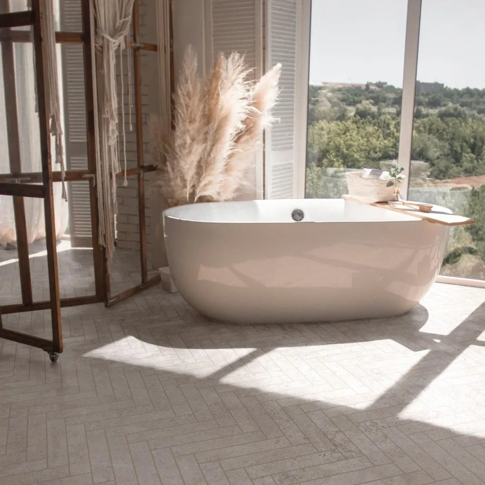 Kalkstone White Mosaico Freccia 44.9x61.6 RANT