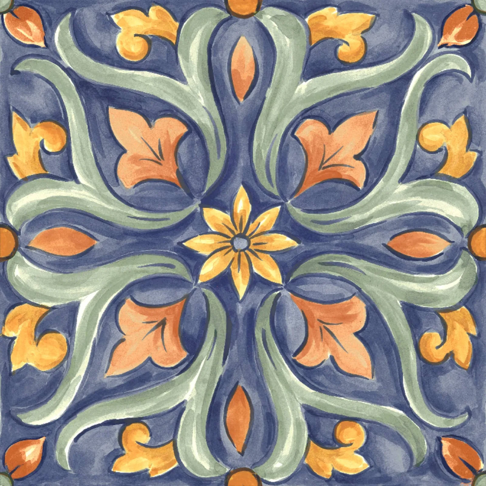 Amuri Decoro Maiolica Tappeto 4 Glossy 20x20 RC8K
