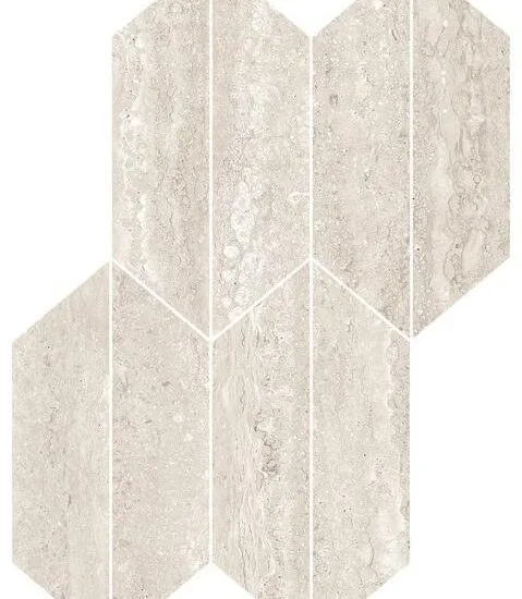 Travertino Vein Bianco Mosaico Losanga RT 29.4x40.7 RCLE