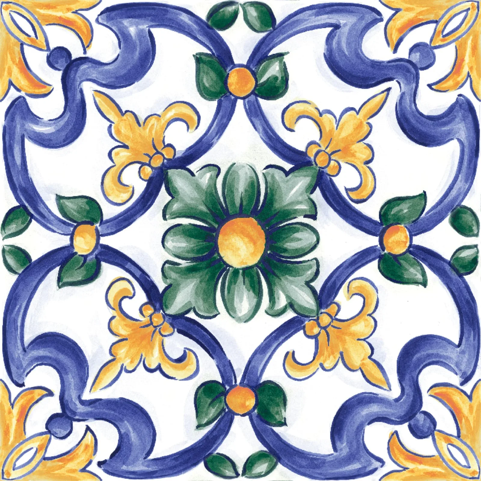 Amuri Decoro Maiolica Tappeto 3 Glossy 20x20 RC8J
