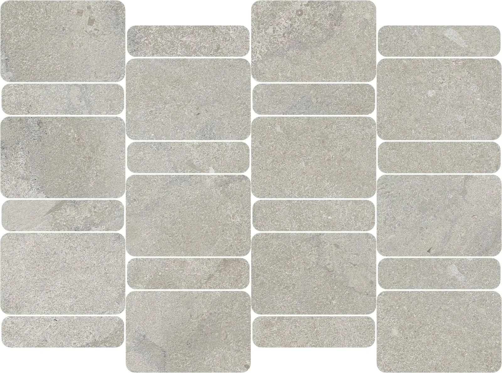 Stoneplay Cliff Grey Mosaico Domino RT 29x39 RD08