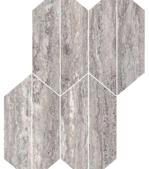 Travertino Vein Titanio Mosaico Losanga RT 29.4x40.7 RCLA