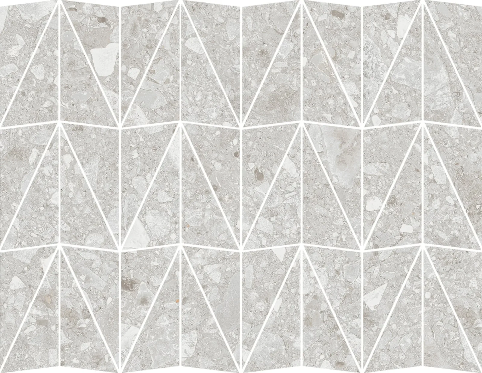 Ceppo Bianco Mosaico Triangoli RT 29x39 RCZV