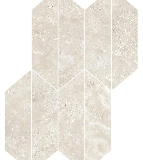 Travertino Cross Bianco Mosaico Losanga RT 29.4x40.7 RCL9