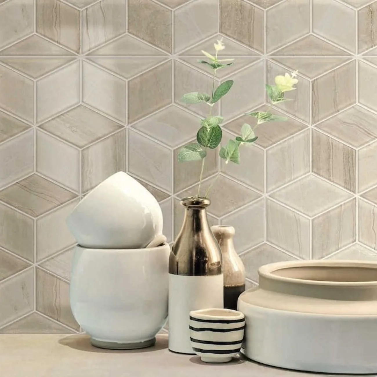 Imperiale Decoro Tangram Travertino 30x90 R75G