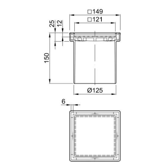 Aco 5141.24.00 easyflow plastični gornji deo slivnika sa okvirom od inox-a