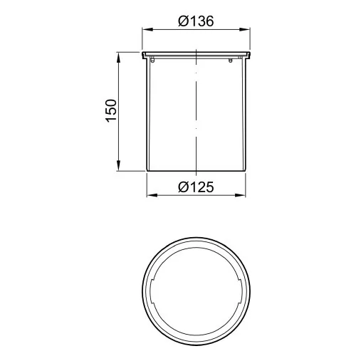 Aco 5141.46.00 easyflow plastični gornji deo slivnika sa okruglim okvirom od inox-a