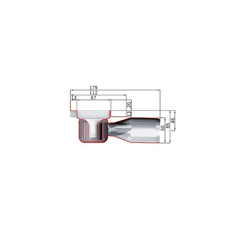Aco kanalica za tuš kabinu montaža do zida dužine 885mm 9010.88.45