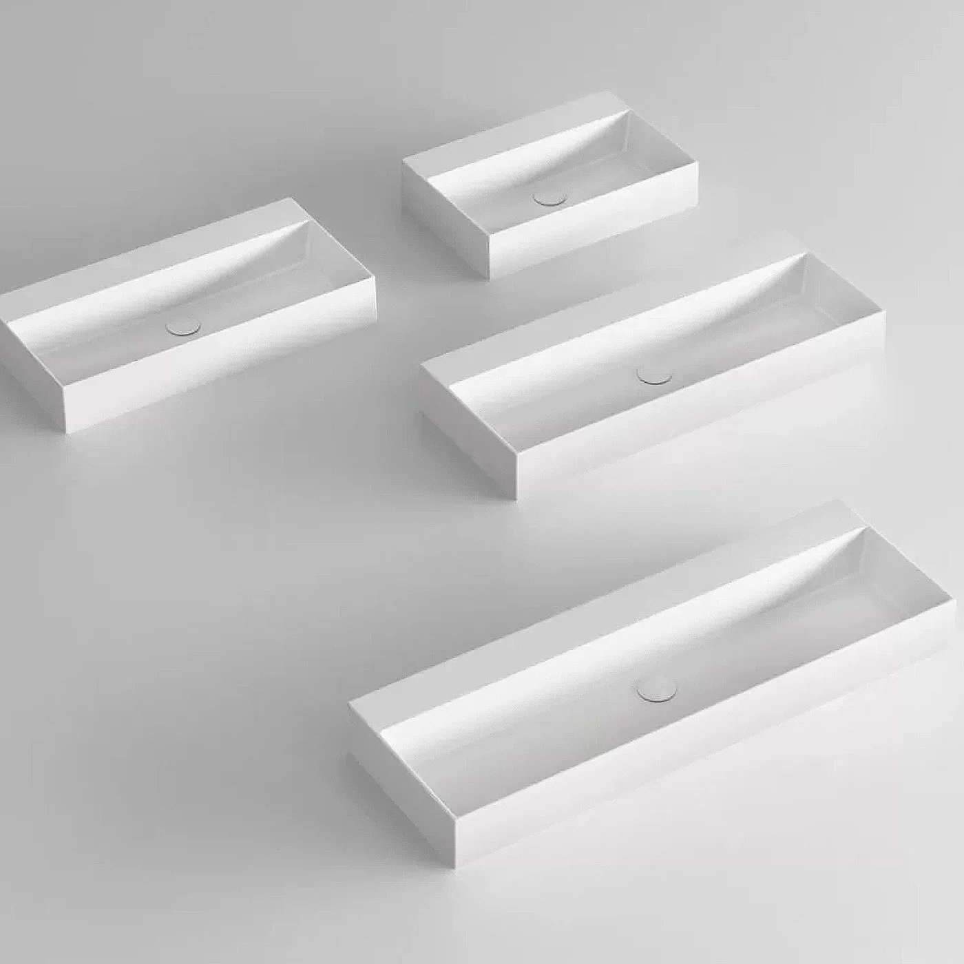 Azzurra Elegance Squared umivaonik 122X45X12,5cm Bianco ELLP122450QDBI