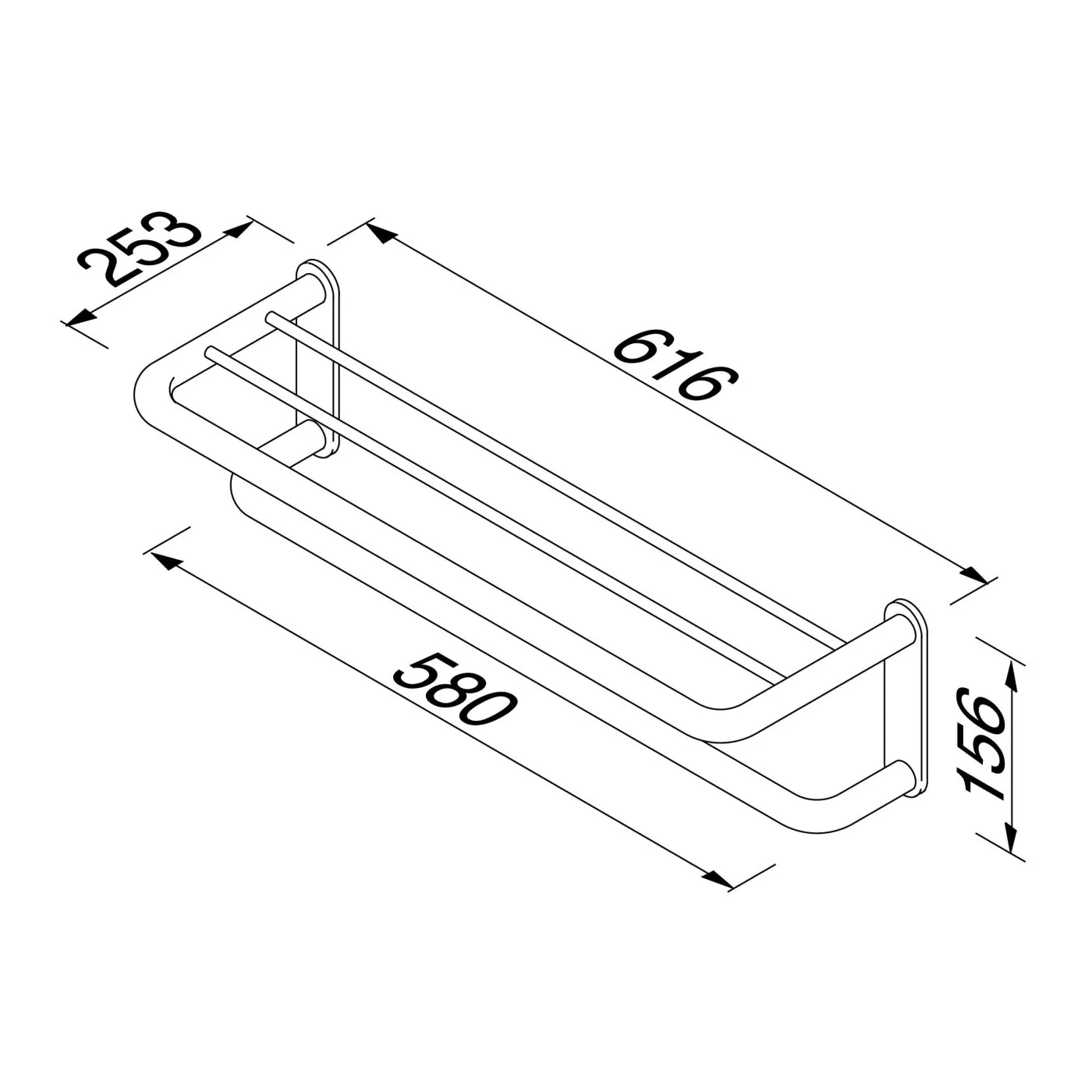 Geesa Wynk držač peškira polica 60 cm 914552-02