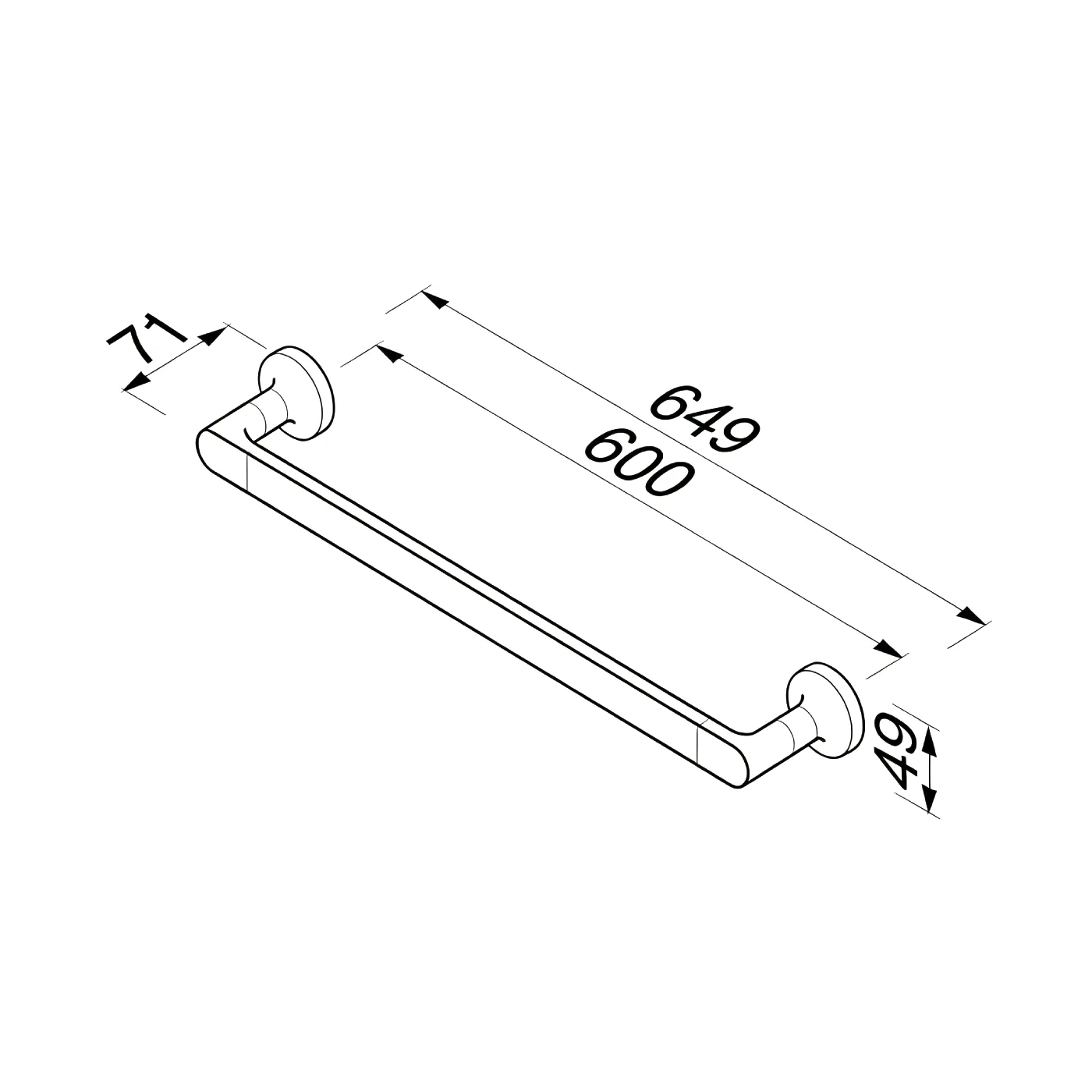 Geesa Tone držač peškira 60 cm 7307-02-60