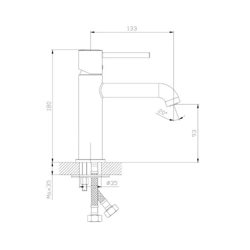 Giusta Ultima slavina za lavabo M veličina Chrome 71101000