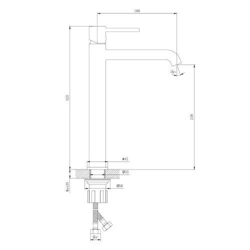 Giusta Ultima slavina za lavabo XL veličina Gungrey 71102GG0