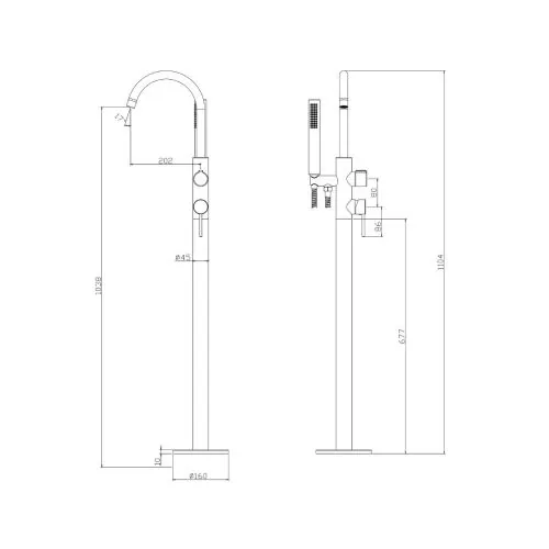 Giusta Ultima slavina za kadu podna Chrome 71202000