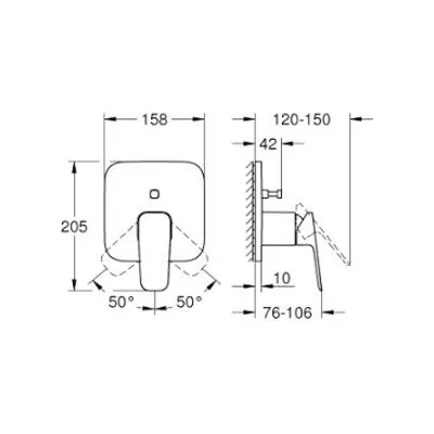 Grohe Cubeo Mešač Sa Prebacivačem Matt Black 1017782430