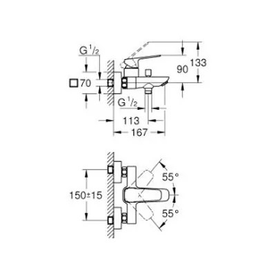 Grohe Cubeo Slavina Za Kadu Matt Black 1018132430