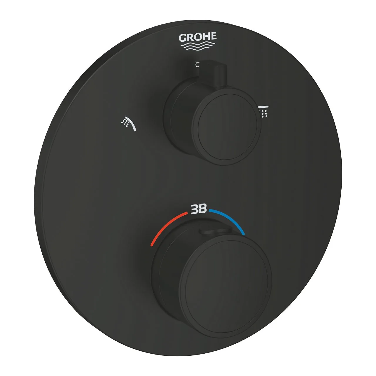 Grohe Grohtherm Termostatski Mešač Sa Prebacivačem I Stop Ventilom Matte Black 1022082430