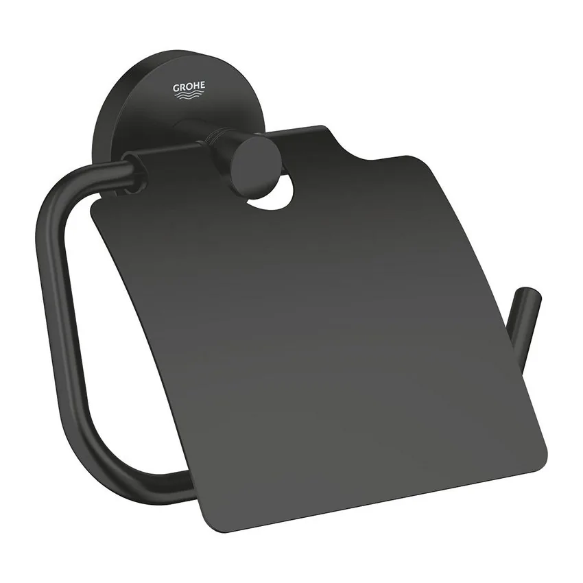 Grohe Essentials držač toalet papira sa poklopcem matt black 1024652430