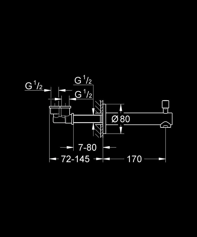 Grohe Concetto izliv za kadu 17 cm sa prebacivačem 13281001