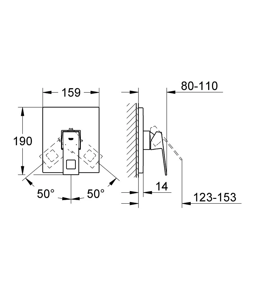 Grohe Eurocube Mešač Bez Prebacivača 19898000