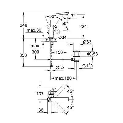 Grohe Eurocube Za Umivaonik L 23135000