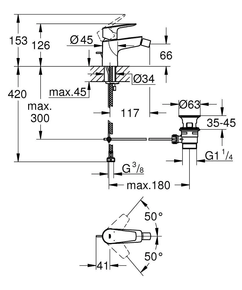 Grohe Bauedge Slavina Za Bide 23331001
