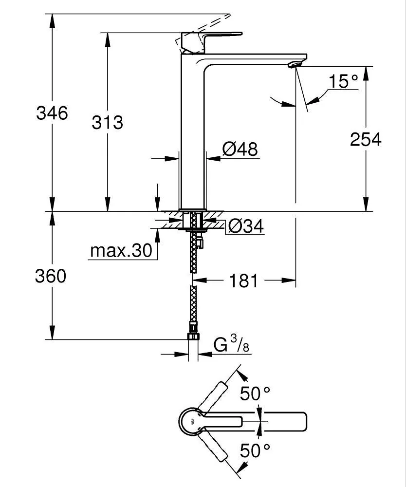 Grohe Lineare Slavina Za Umivaonik XL Veličina Supersteel 23405DC1